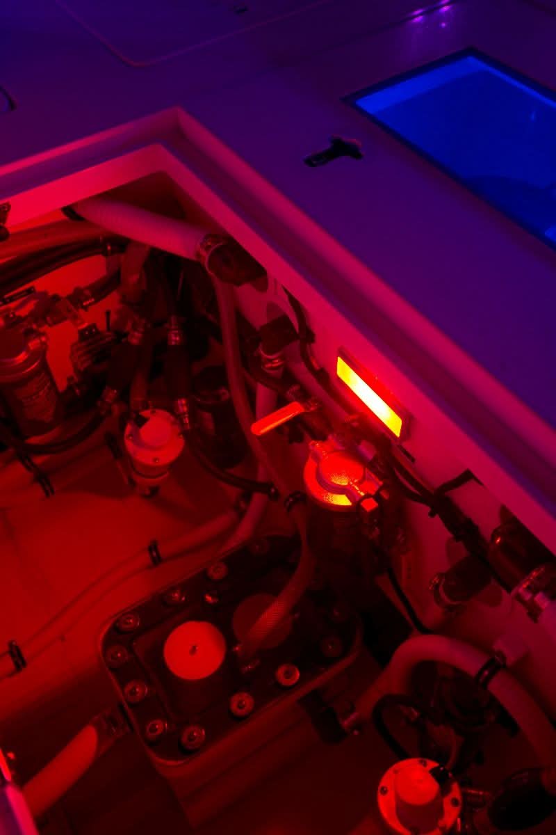 Lumitec Nevis2 LED Utility Light red led on enter console