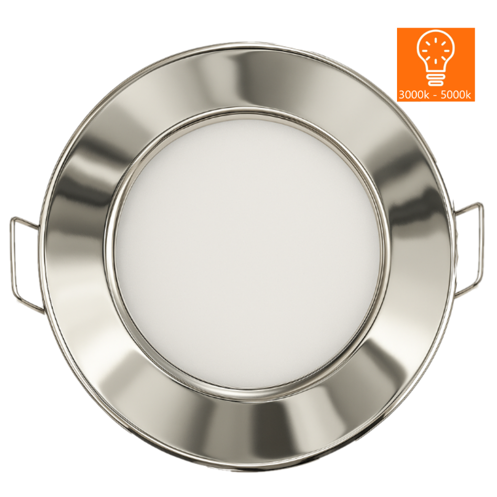 Energy-efficient ML-4 RED BLUE 3k-5k WHITE LED recessed downlight designed to replace 90mm stainless steel fixture  