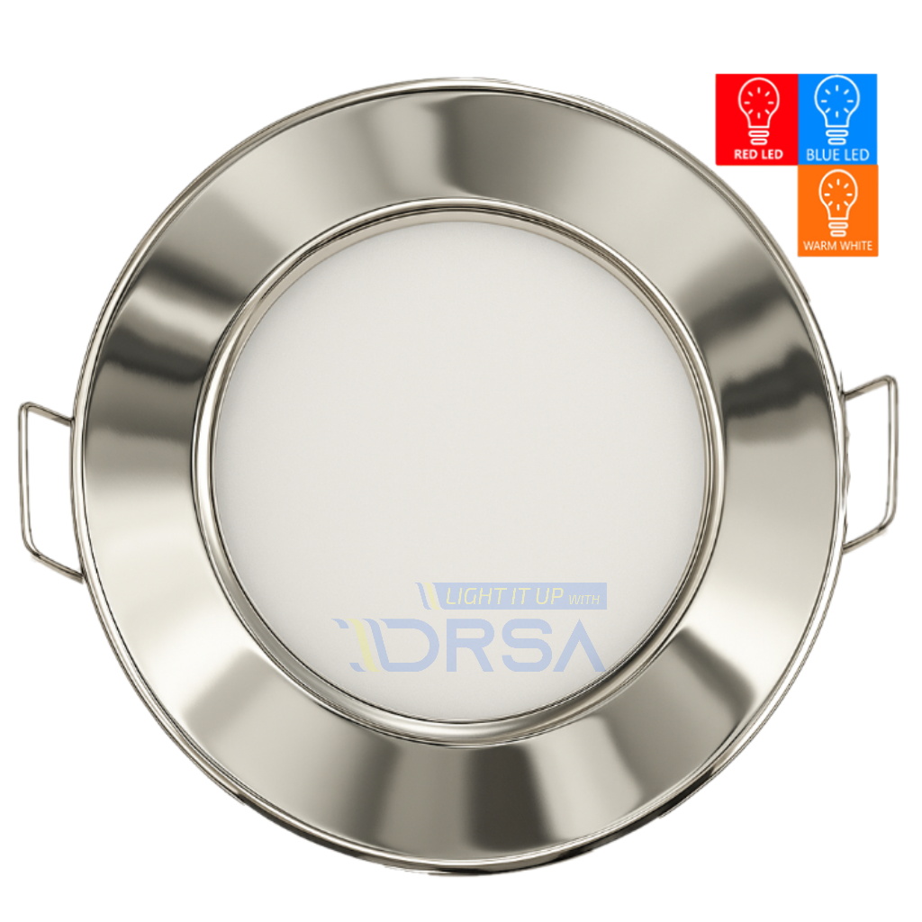 ML-5 LED Marine Downlight Polished Stainless warmwhite 