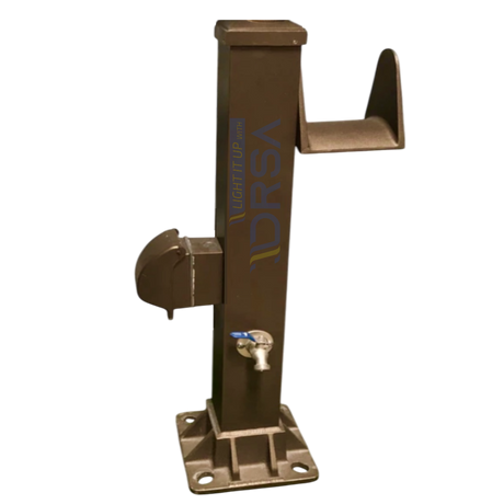 Bronze finish dock hose station with GFI and water connection 

