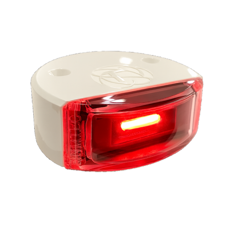 Red and beige bike light on a white background 101848