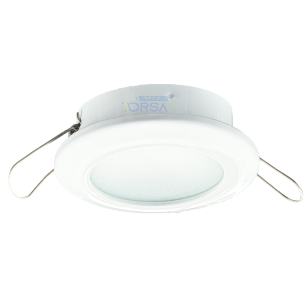 North Beach white 3 inch marine interior light side view

