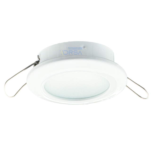 North Beach white 3 inch marine interior light side view

