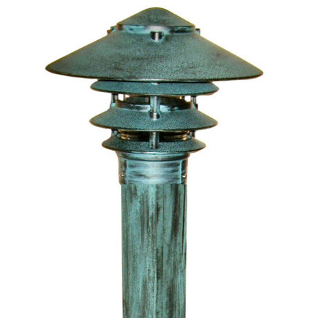  Verde finish Pagoda 3" round Aluminum LED Dock Light 120V for Docks & Marinas