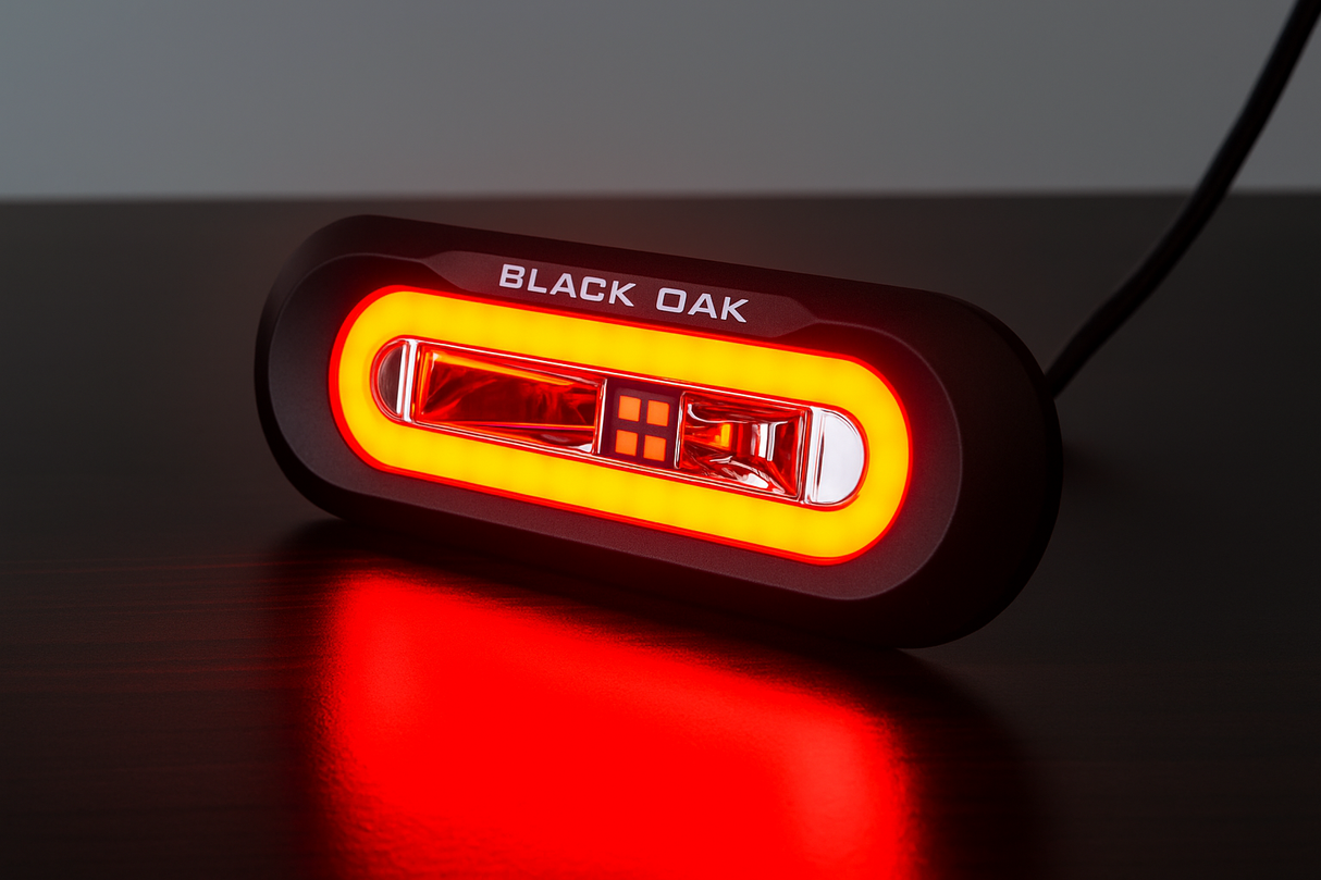 Black Oak red halo LED light for boats

