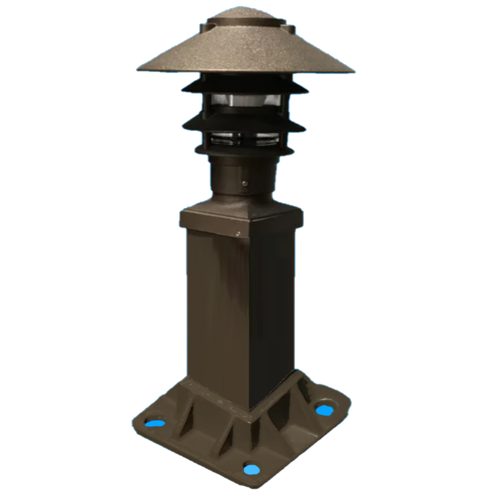 Rusty iron finish aluminum dock light for waterfront

