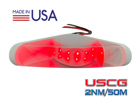 SI Flush Mount LED Navigation Light – SI PBT-G Port side no background with wire