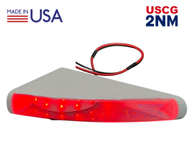SI Flush Mount LED Navigation Light – Port/Red seahunter nav light at night