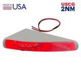 colse up of SI Flush Mount LED Navigation Light – port red replacement  led on seahunter center console 