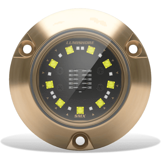 SMX23 blue underwater light, 5,625 lumens, 90° beam, IP68, durable marine lighting solution front view