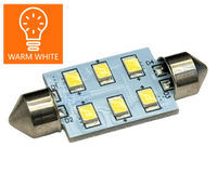 SV8.5 Festoon LED Bulb, 37mm, 6 x SMD LEDs, 1.5W replacement chip