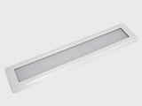SWIM 24 inch LED engine room light glowing on white background

