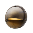 Brass warm white G4 12V step light fixture with frosted lens

