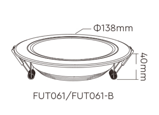 MiBoxer FUT061 RGB+CCT Smart Downlight size diagram

