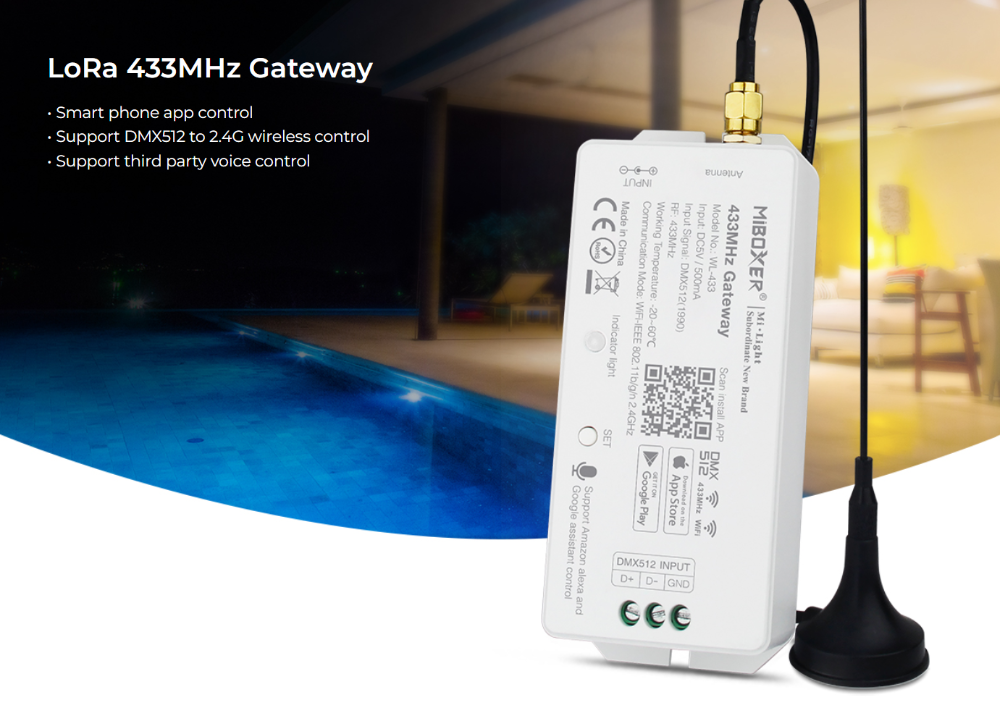 MiBoxer LoRa to 2.4GHz DMX gateway

