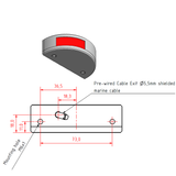 Lopolight 301-002 red LED port navigation light Housing  product diagram
