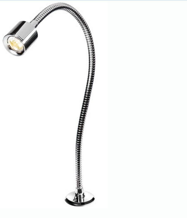 Polished chrome Ventura task light with flexible arm

