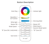 Touch-sensitive smart LED remote for color and temperature control diagram