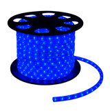3/8 inch blue LED rope light roll in 120V AC no background
