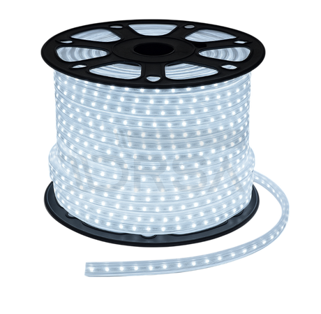 3/8 inch cool white LED rope light roll in 120V AC no background
