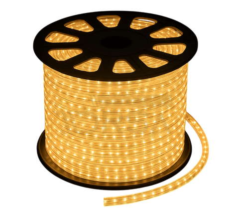 warm white 3/8 inch round 10 mm LED rope light roll for 120V AC systems