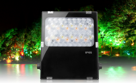 Color-changing smart floodlight for landscape and dock lighting

