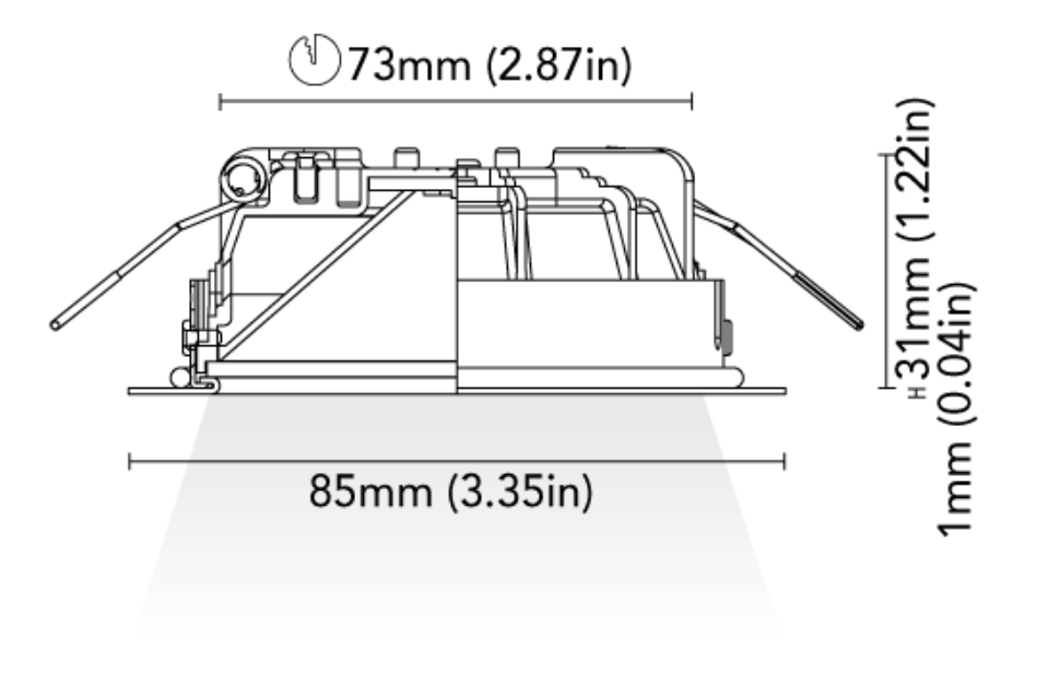 BCM Malibu 85 LED Recessed Light with 4W Output diagram
