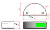 Lopolight 101-001 green starboard navigation light diagram of product 

