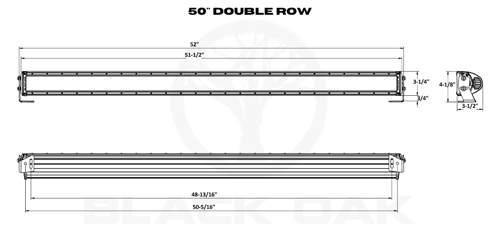 Black Oak 66,000 lumen combo beam LED bar size 

