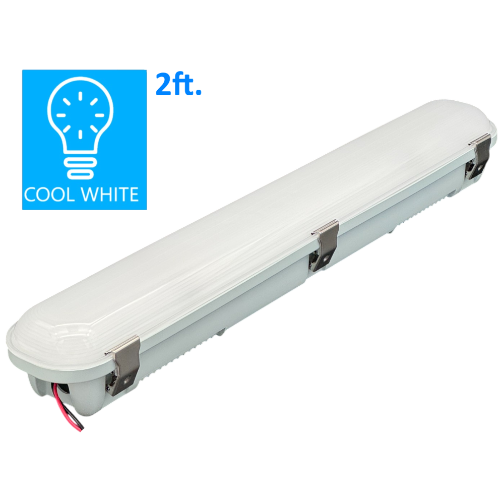 Tri-Proof Utility LED Vapor Tight Fixture – 2ft. cool white no background