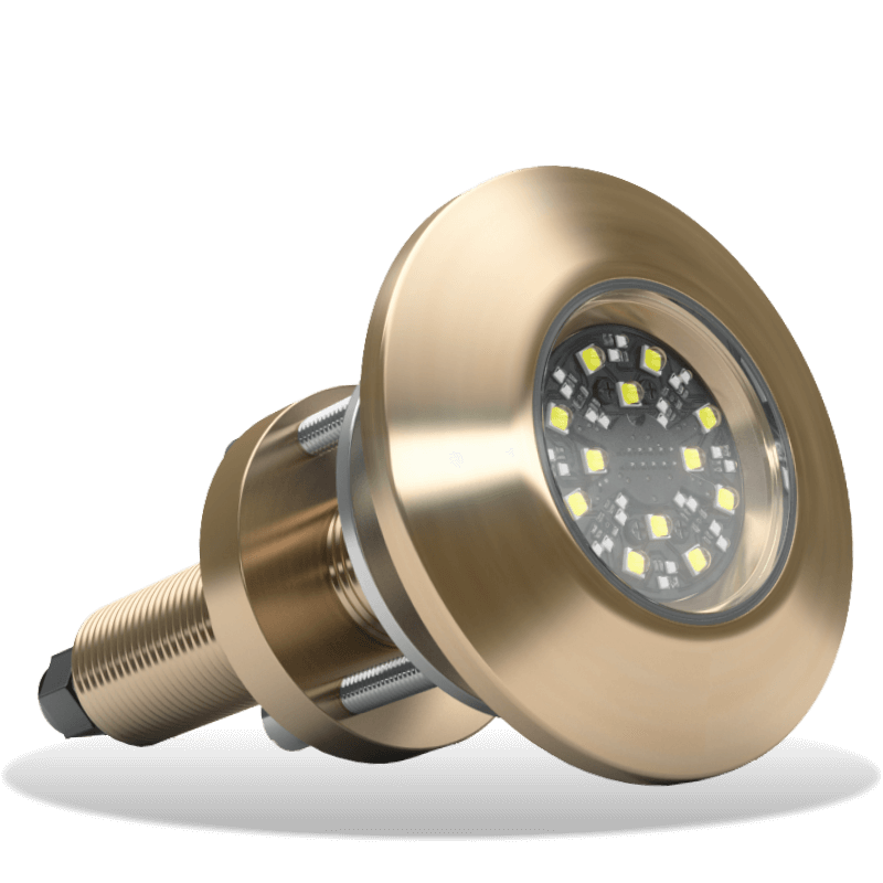 SUPRA THX404 Thru-Hull Underwater LED Light blue white light side view