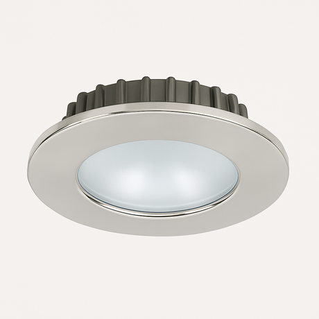 Yacht cabin light in brushed stainless finish in cool white

