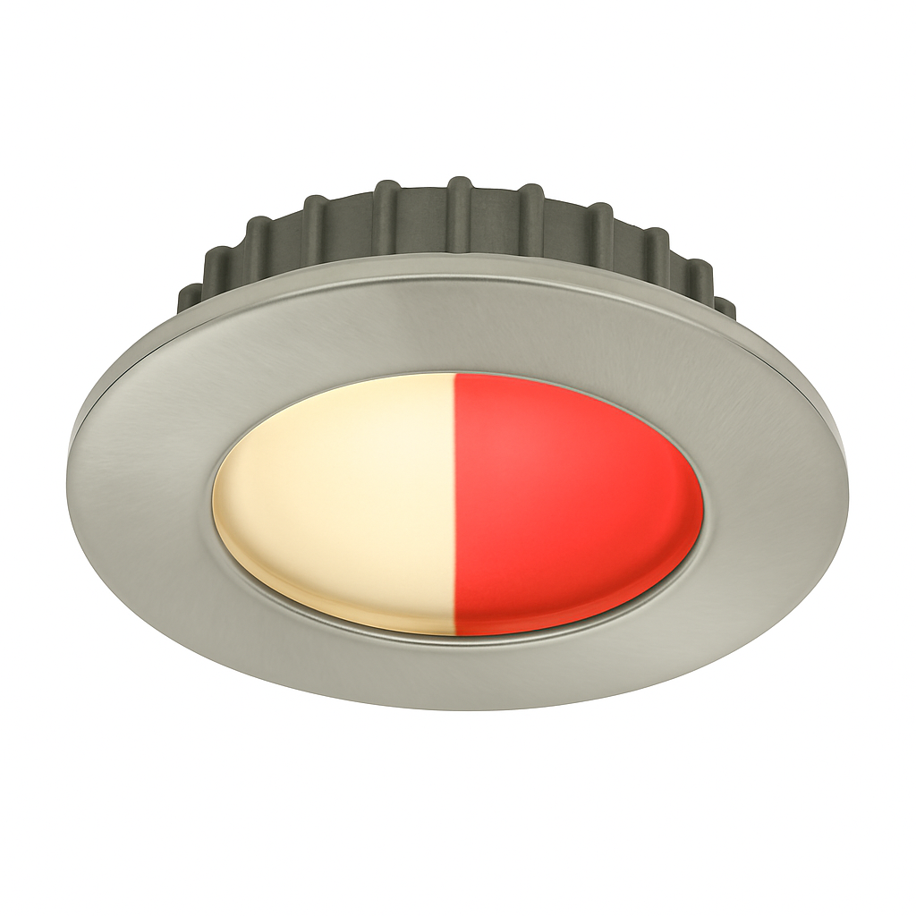 Imtra brushed stainless LED fixture for marine use warm white red led
