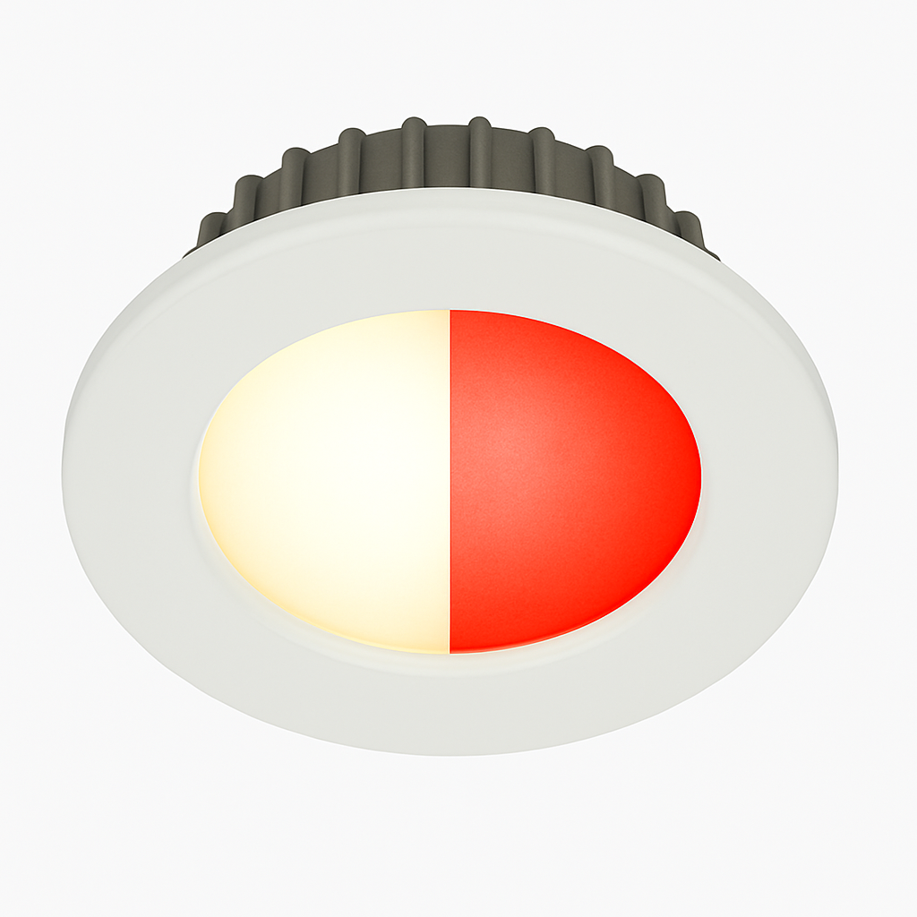 Tide powerled Round white downlight with warm white and red led light
