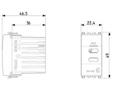 Vimar Eikon 20292 USB Supply Unit in USB C + USB C diagram
