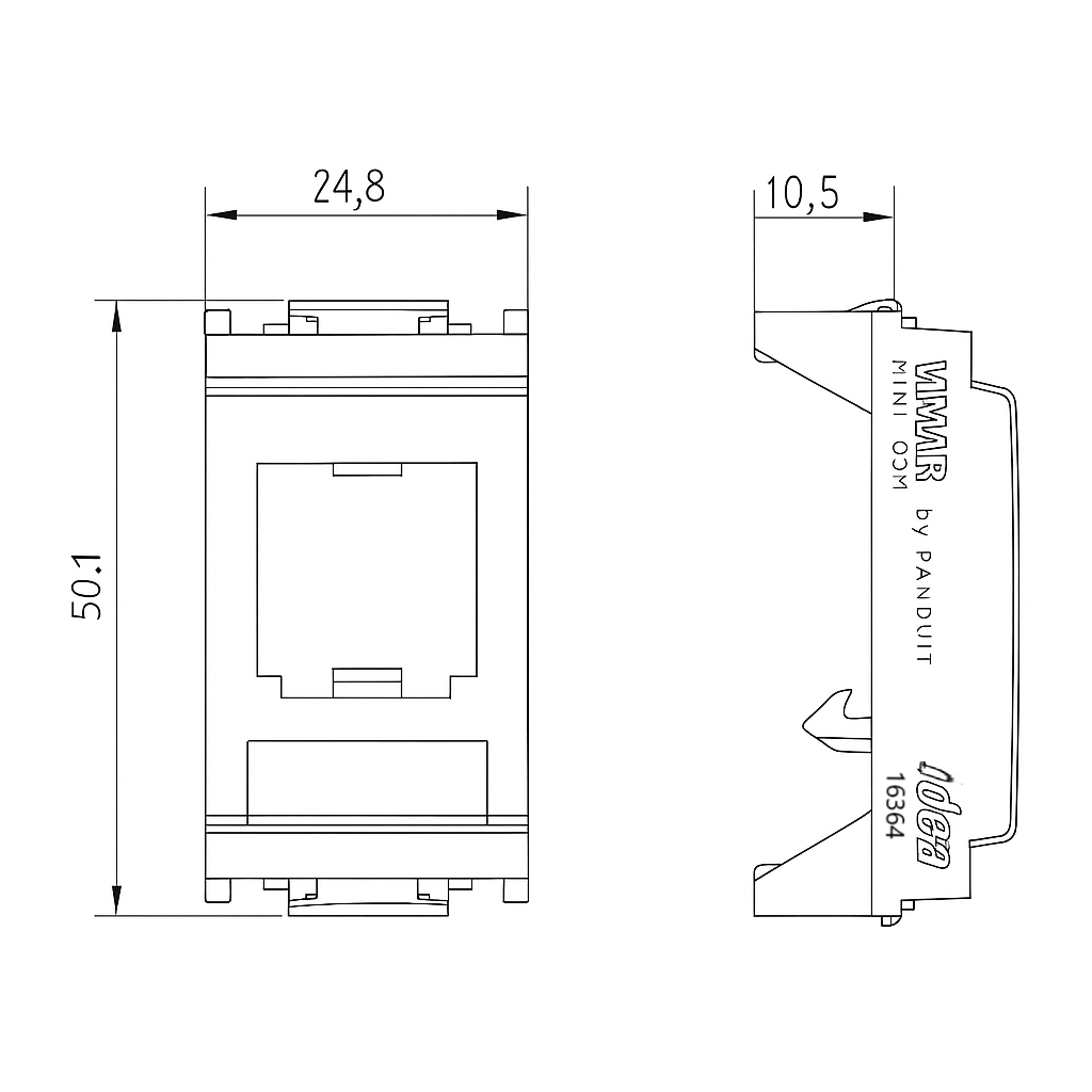 Vimar Mini-Com Adapter Plate  – Flush Mounting diagram