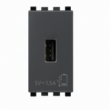 Vimar Eikon 20292  USB-A gray finish front view