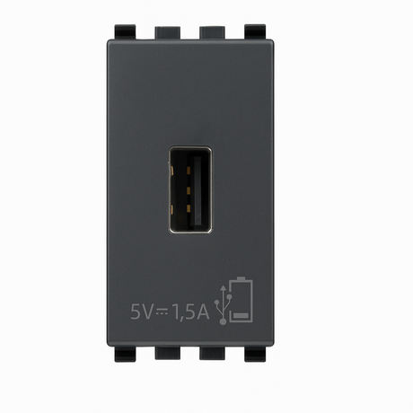 Vimar Eikon 20292  USB-A gray finish front view