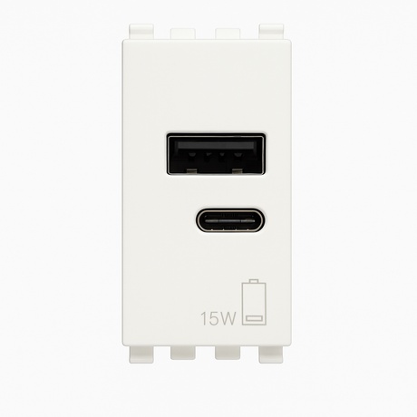 Vimar Eikon 20292.AC.15.N USB-A+USB-C white finish
