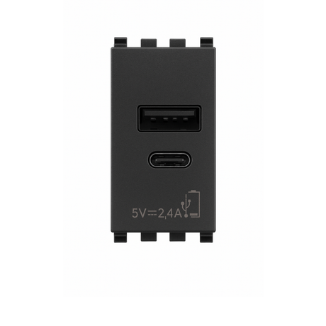 Vimar Eikon 20292.AC.15.N USB-A+USB-C gray finish
