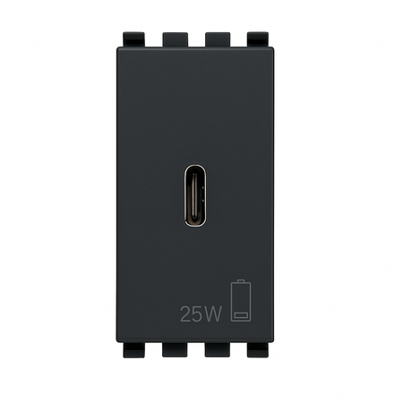 Vimar Eikon 20292  USB-C gray finish front view