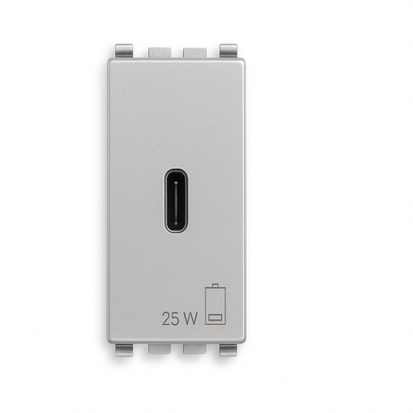 Vimar Eikon 20292  USB-C silver Finish front view