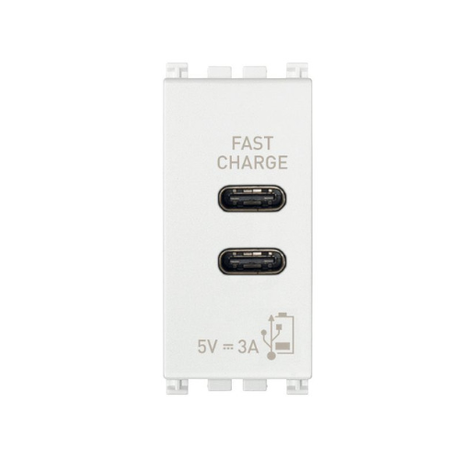Vimar Eikon 20292.AC.15.N USB-C+USB-C with white finish
