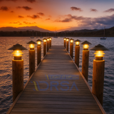 Modern dock light upgrade using DRSA's RGBW retrofit system in warm white 
