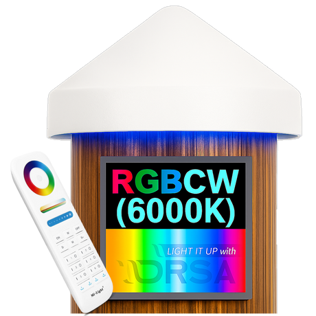 White LED Dock Piling Light Cap – 12V DC  RGBCW with remote 