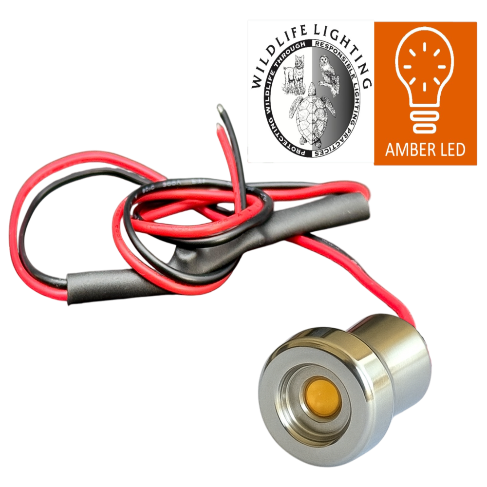 Bright and Compact Bullet amber LED Light for dock Rails and wildlife lighting
