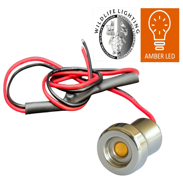 Bright and Compact Bullet amber LED Light for dock Rails and wildlife lighting