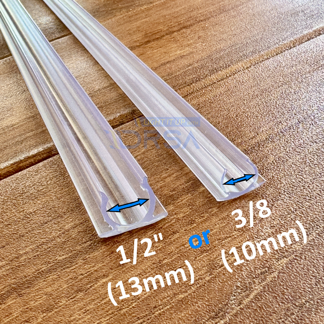 Clear 4-foot LED rope light mounting track for 3/8 and 1/2 inch lights