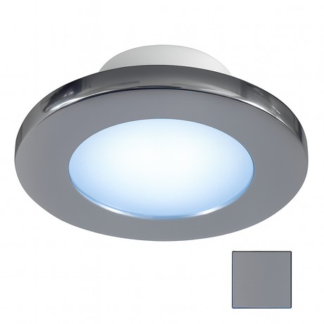 i2Systems Apeiron A3101Z LED downlight, cool white marine LED light, brushed nickel screw-mount light, IP67