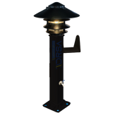 Black powder-coated aluminum hose station with LED fixture with pagda light 